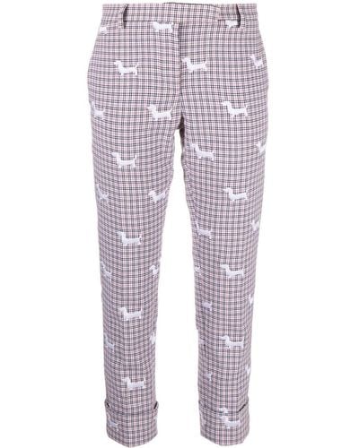 Thom Browne Graphic-print Tailored Trousers - Blue