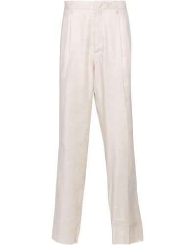 Lardini Linen-blend Tapered Trousers - White
