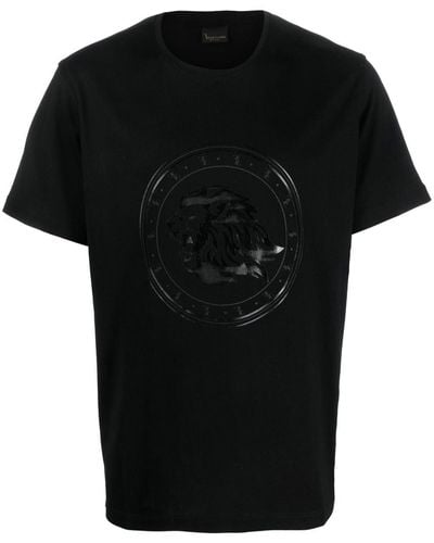 Billionaire Flocked-logo Short-sleeved T-shirt - Black