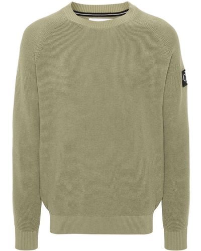 Calvin Klein Logo-patch Cotton Sweater - Green