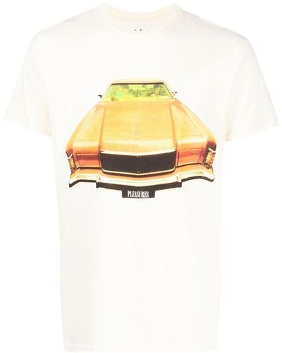 Pleasures T-Shirt mit grafischem Print - Mettallic