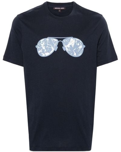 Michael Kors Palm Aviator Cotton T-shirt - Blue