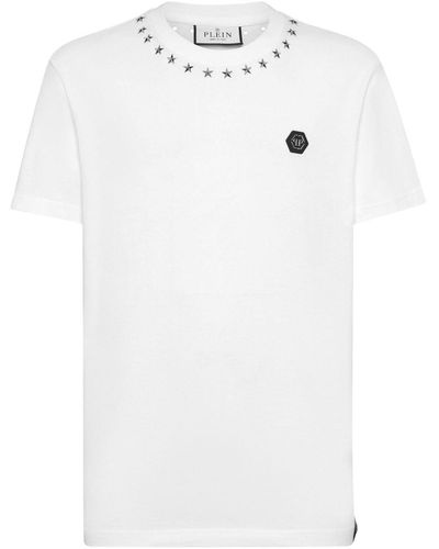 Philipp Plein Logo-plaque Cotton T-shirt - White