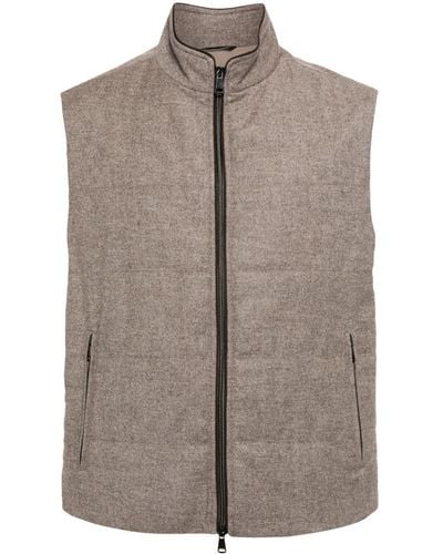N.Peal Cashmere Belgravia quilted wool gilet - Marrone