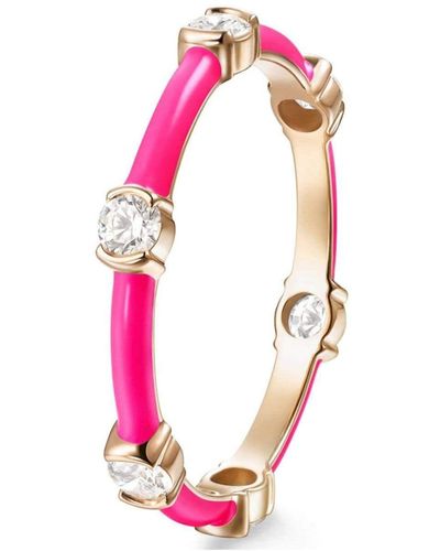 Melissa Kaye 18kt Rose Gold Zea Diamond Ring - Pink