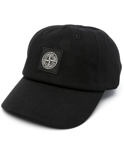 Stone Island Compass-motif Cotton Hat - Black