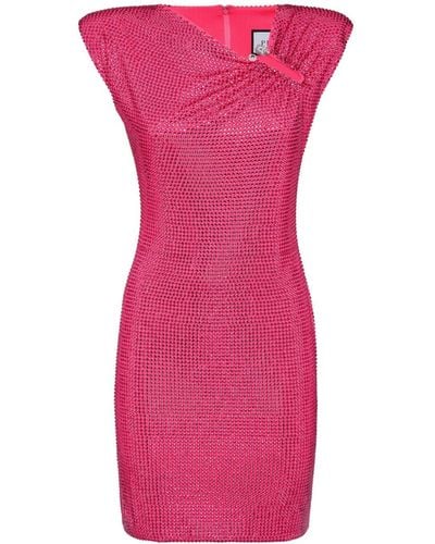 Philipp Plein Crystal-embellished Mini Dress - Pink