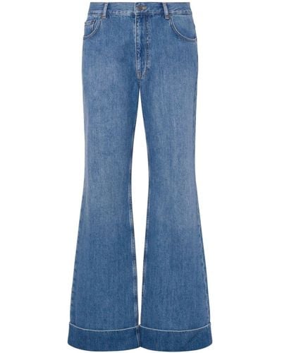 Moschino Halbhohe Bootcut-Jeans - Blau