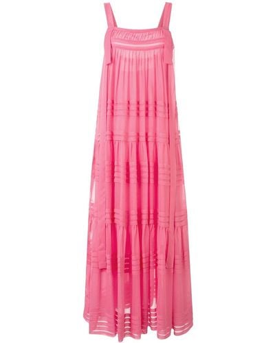Lee Mathews Kitty Ruffled Silk-chiffon Maxi Dress - Pink