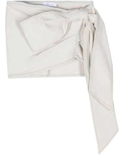 Blumarine Bow-detail Asymmetric Mini Skirt - White