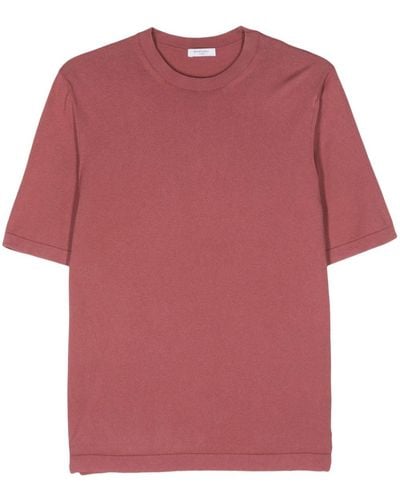 Boglioli Fein gestricktes T-Shirt - Pink