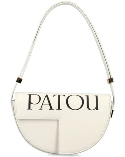 Patou Le Petit Leather Shoulder Bag - White