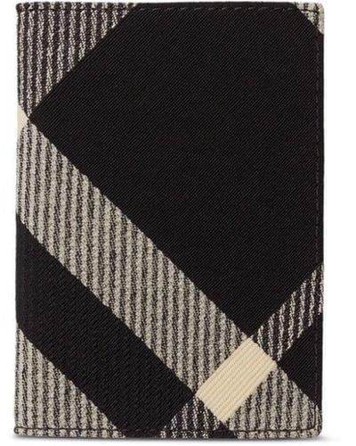 Burberry Check Folding Card Case - Black