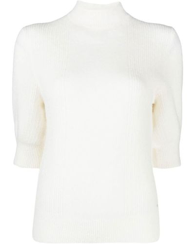 Tommy Hilfiger High-neck Cropped-sleeve Sweater - White