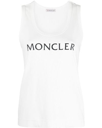 Moncler Top con logo estampado - Blanco