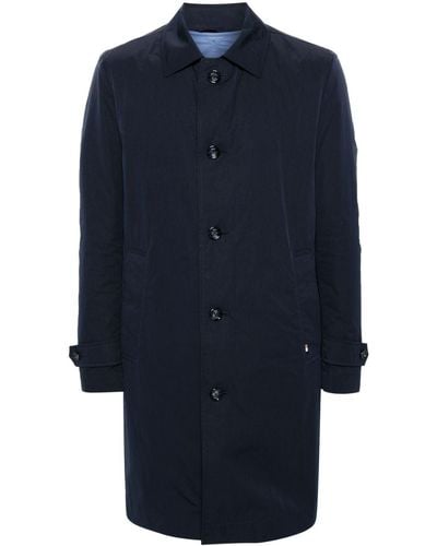 HUGO Manteau boutonné à col italien - Bleu
