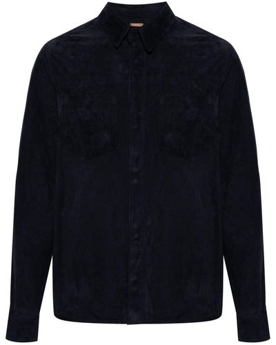 Giorgio Brato Suede Shirt Jacket - Blue