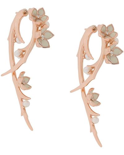 Shaun Leane Cherry Blossom Diamond Hook Earrings - Metallic