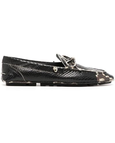 Bally Snakeskin-effect Leather Loafers - Black