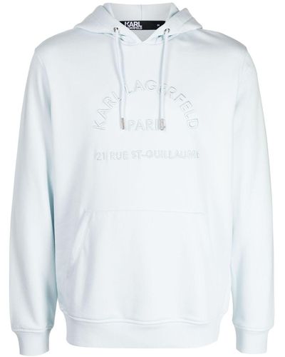 Karl Lagerfeld Logo-embroidered Long-sleeve Hoodie - White