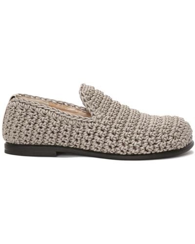 JW Anderson Crochet-construction Loafers - Gray