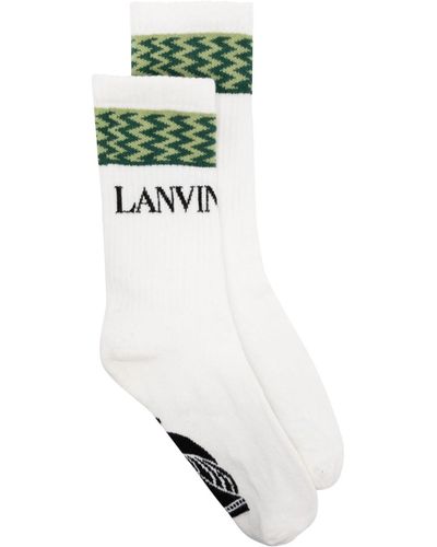 Lanvin Calcetines Curb con logo - Blanco