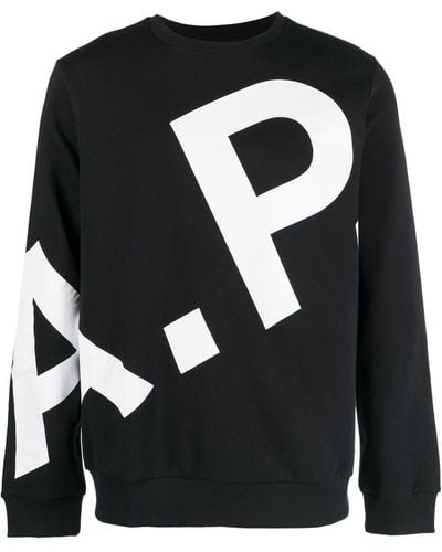 A.P.C. Logo Organic Cotton Sweatshirt - Black