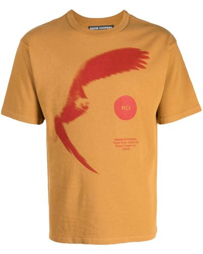 Reese Cooper Eagle Abstract-print T-shirt - Orange