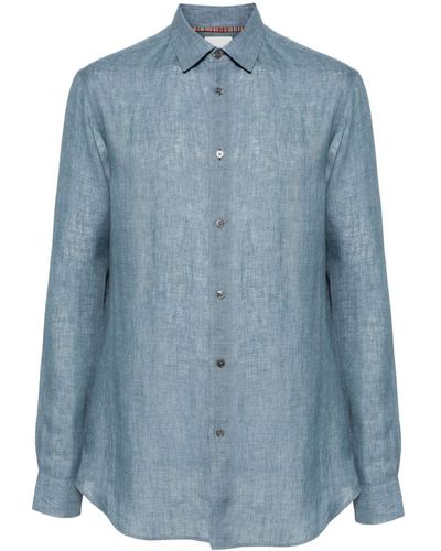 Paul Smith Chambray Linen Shirt - Blue