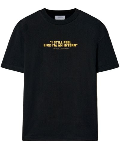 Off-White c/o Virgil Abloh T-shirt à slogan imprimé - Noir