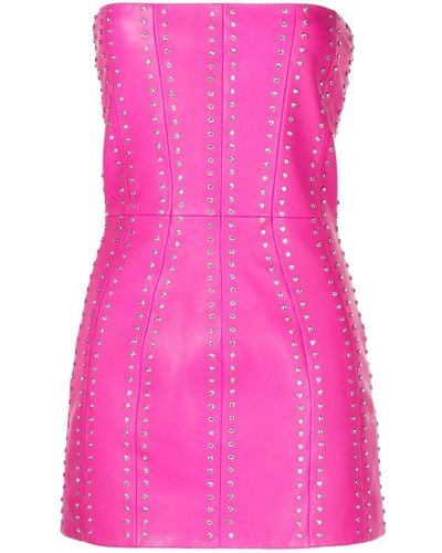retroféte Vesta Embellished Leather Dress - Pink