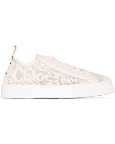 Chloé Sneakers Lauren in pizzo - Bianco