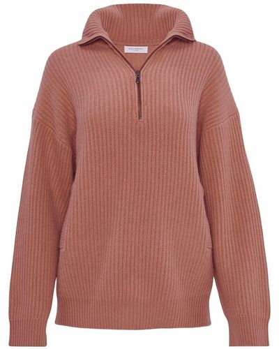 Equipment Bowee Half-zip Oversized Sweater - Brown