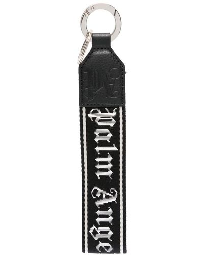 Palm Angels Logo-jacquard Keyring - Black