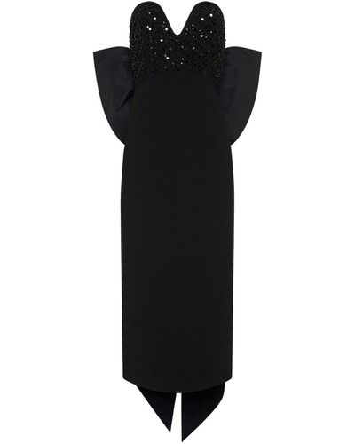 Rebecca Vallance Midi-jurk Met Strikdetail - Zwart