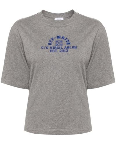 Off-White c/o Virgil Abloh Logo-print Cotton T-shirt - Grey