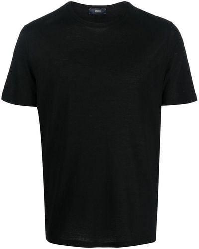 Herno T-Shirt mit Logo-Schild - Schwarz