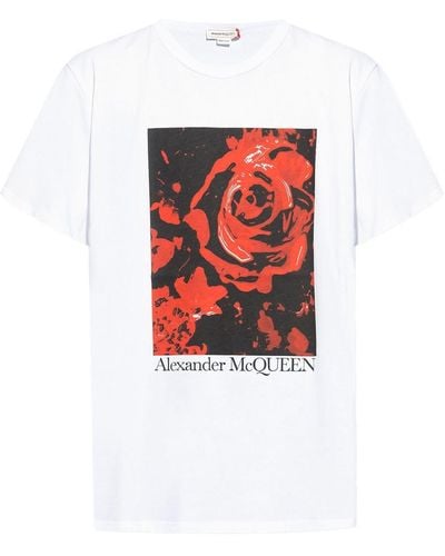 Alexander McQueen T-shirt con stampa grafica - Rosso