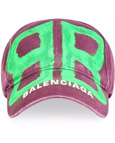 Balenciaga バレンシアガ Bb スプレーペイント キャップ - パープル