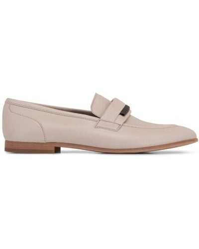 Brunello Cucinelli Monili-detail Leather Loafers - Pink