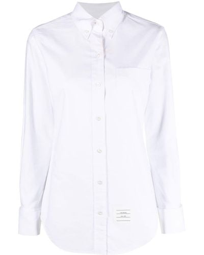 Thom Browne Blouse Met Logopatch - Wit