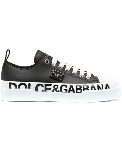 Dolce & Gabbana Portofino Leren Sneakers - Wit