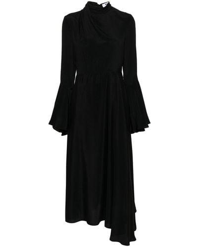MSGM Vestido largo fruncido - Negro