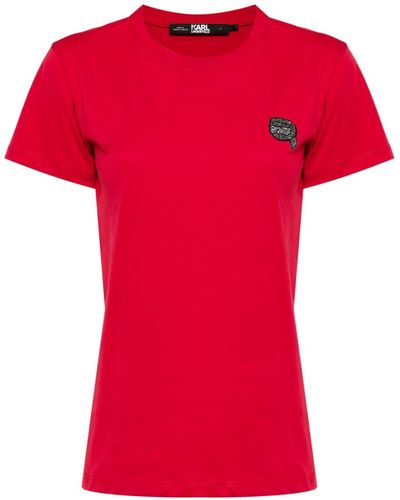 Karl Lagerfeld T-shirt Met Ikonik 2.0-print - Rood