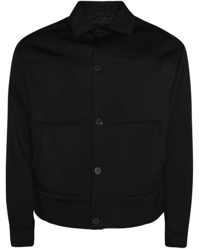 Neil Barrett Mélange Jersey Shirt Jacket - Black