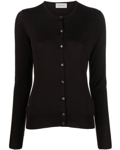 John Smedley Pansy Button-up Knitted Cardigan - Black