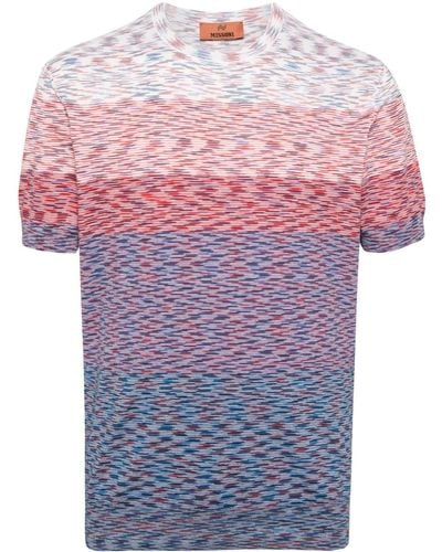 Missoni T-Shirt mit Slub-Muster - Pink