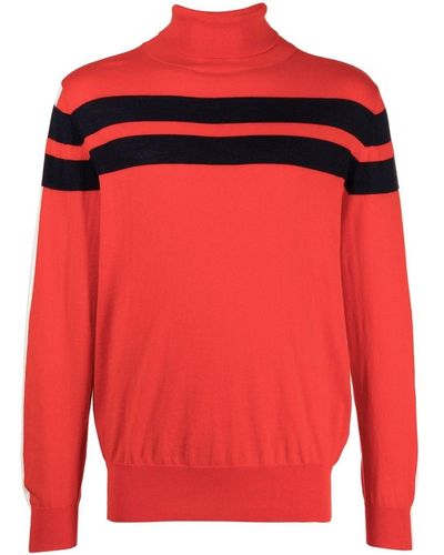 N.Peal Cashmere Stripe-print Detail Jumper - Red