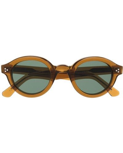 Lesca Round Frame Sunglasses - Brown
