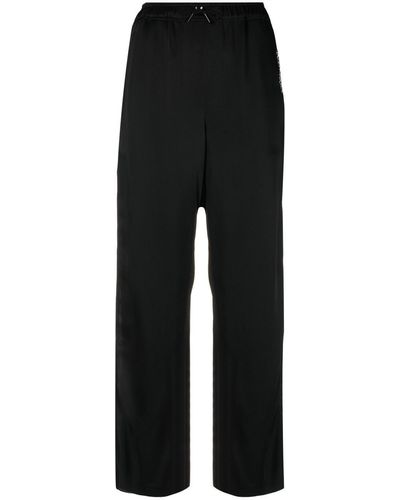 Saint Laurent Pantalones capri con logo bordado - Negro